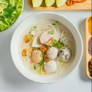 Hình ảnh bún mọc chả trắng
