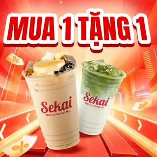 Hình ảnh [MUA 1 TẶNG 1] Trà Sữa Gạo Nhật Full Topping (L) tặng Matcha Latte (M)