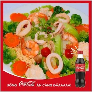 Hình ảnh Mì xào hải sản + Coca