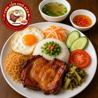 Hình ảnh Cơm tấm sườn bì trứng ốp la