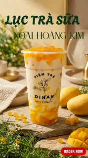 Hình ảnh Lục Trà Sữa Xoài Hoàng Kim 