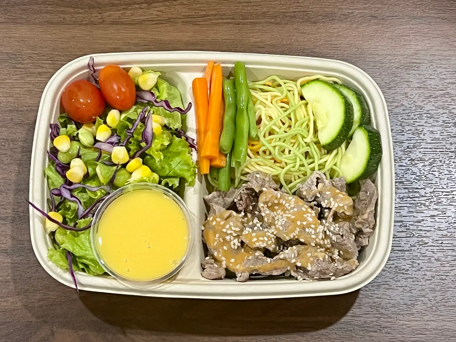 Hình ảnh mì bò rau củ sốt phô may cay 