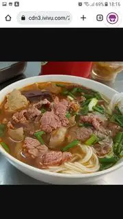 Hình ảnh bún bò tái+chả 