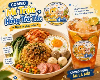 Hình ảnh Combo Mì trộn - Hồng trà tắc
