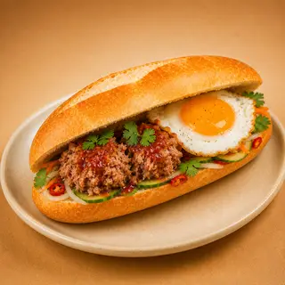 Hình ảnh Bánh Mì Xíu Mại + Trứng