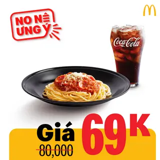 Hình ảnh Phần Ăn Mì Ý Kèm Nước cỡ Lớn
