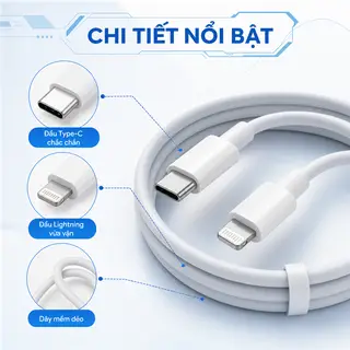 Hình ảnh Cáp Sạc Type-C Sang Lightning 120W, Thiết Kế Tiện Dụng, Dễ Sử Dụng