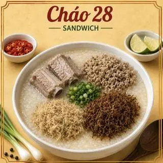 Hình ảnh Cháo đầy đủ (ruốc, ruốc nấm, thịt băm, sườn)