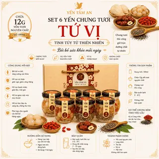 Hình ảnh Set 6 Yến Chưng Tươi Tứ Vị – 12G Yến Tươi/Hũ 100ML