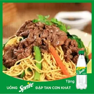 Hình ảnh Mì xào thịt bò rau cải + Sprite 