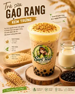 Hình ảnh Trà sữa gạo rang kem trứng 