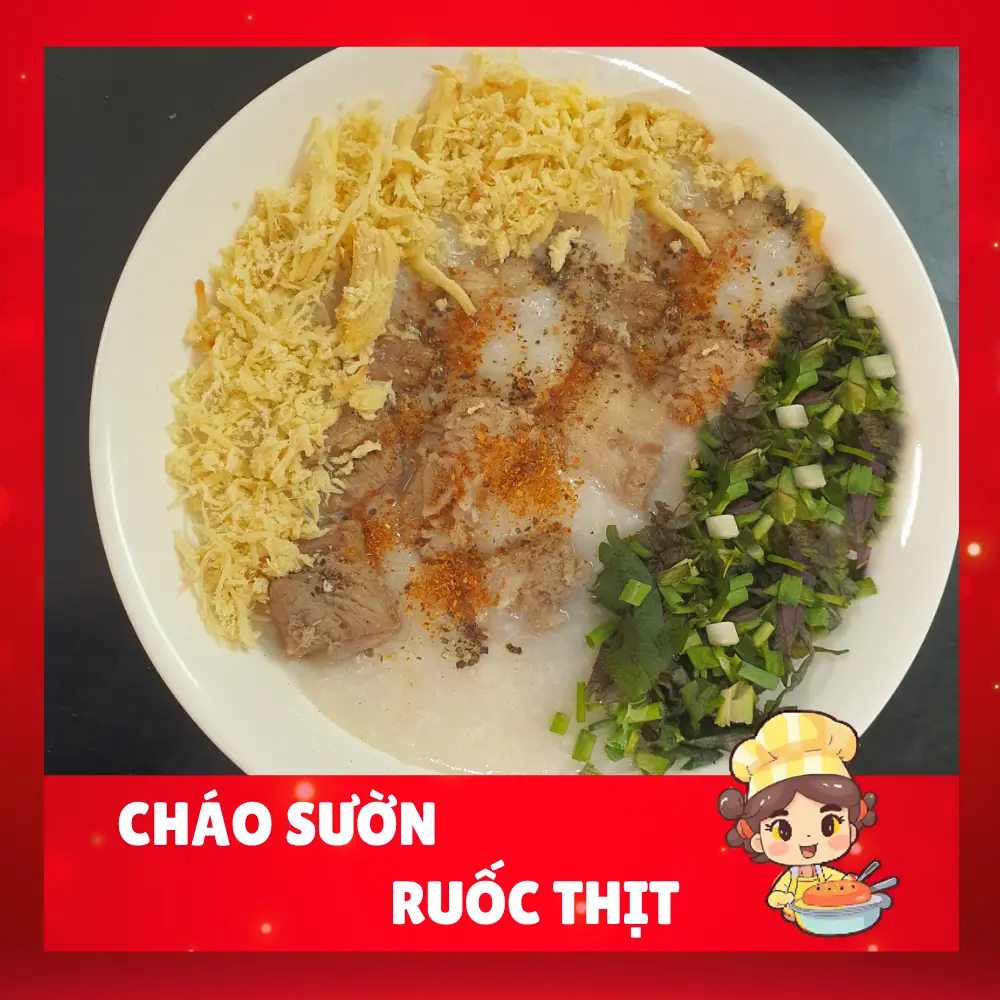 Hình ảnh cháo sườn ruốc thịt