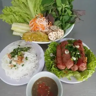 Hình ảnh bún nem nướng+chả giò