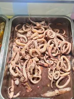 Hình ảnh cơm chiên + mực xào 