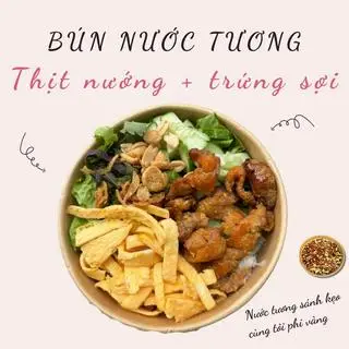 Hình ảnh Bún Nước Tương Thịt nướng + trứng sợi