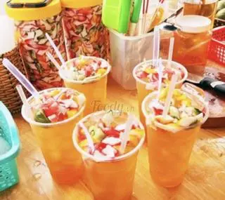 Hình ảnh Trà đào Thạch Con Cá ly 500ml
