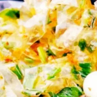 Hình ảnh bánh tráng phoi sương Mỡ hành Ruốc sấy 