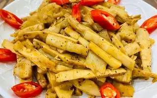 Hình ảnh măng xào thuần chay
