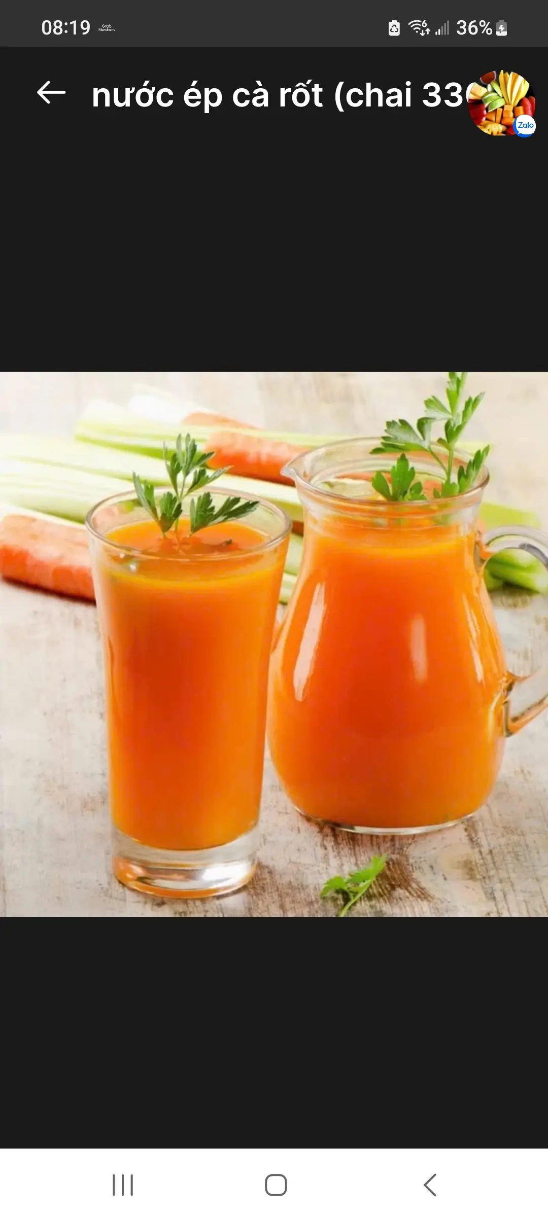 Hình ảnh nước ép cà rốt (ly 700ml)