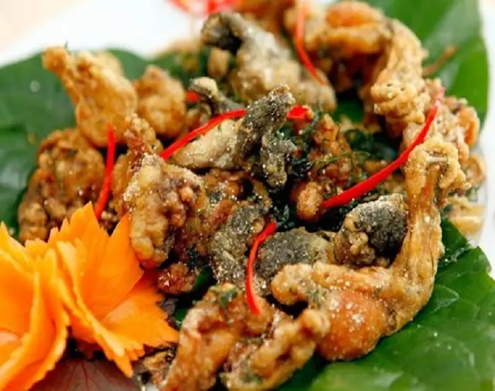 Hình ảnh ếch rang muối  thơm ngon