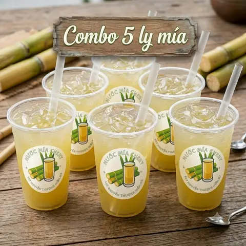 Hình ảnh Combo 5 Ly mía