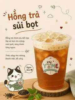 Hình ảnh Hồng trà sủi bọt