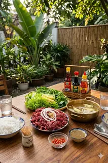 Hình ảnh Lẩu bò nhúng dấm lớn đặc biệt ( 3 người ăn ) – Đầy đủ rau, bún