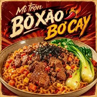Hình ảnh Mì Trộn Bò Xào Bơ Cay
