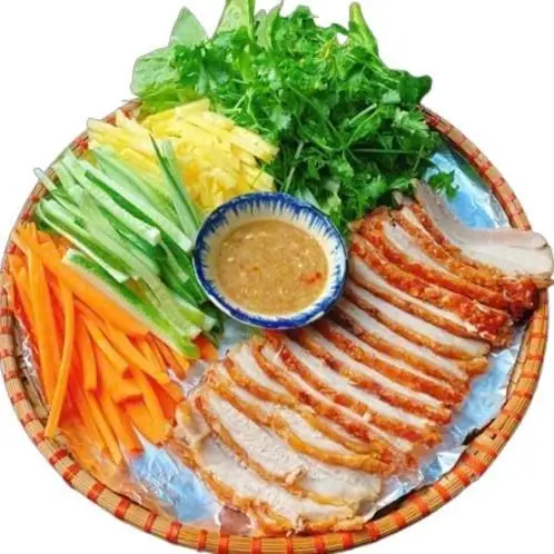 Hình ảnh Bánh tráng cuốn thịt heo quay