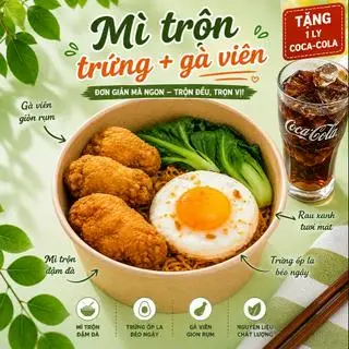 Hình ảnh mì trộn  trứng gà viên 