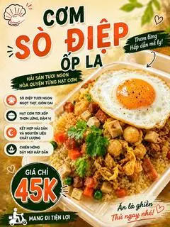 Hình ảnh Cơm Ngũ Sắc Sò Điệp Ốp La