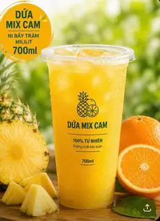 Hình ảnh Nước ép Dứa Mix  Cam Lý 700ml ( có đá)