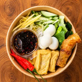 Hình ảnh Bún Nước Tương Đậu Chả Giò Trứng Cút