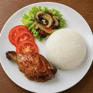 Hình ảnh CƠM ĐÙI GÀ SỐT MẮM TỎI