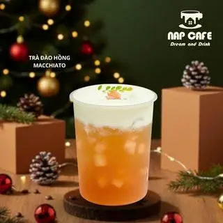 Hình ảnh Trà Đào Hồng Macchiato