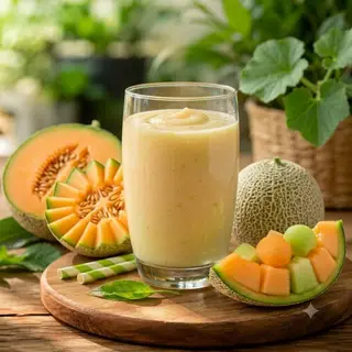 Hình ảnh Sinh Tố Dưa Lưới Sữa Chua 