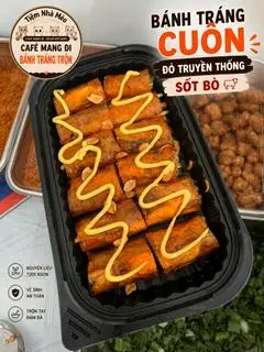 Hình ảnh Bánh tráng đỏ cuộn truyền thống sốt bò