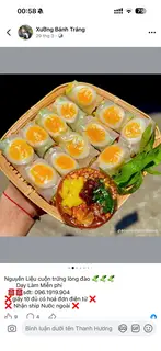Hình ảnh Bánh tráng cuốn trứng cút lòng đào