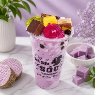 Hình ảnh Trà Sữa Khoai Môn Full Topping