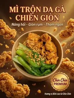 Hình ảnh [1,5 vắt]  Mì trộn sa tế da gà chiên giòn rụm
