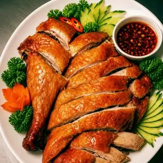 Hình ảnh Vịt quay nửa con + Bún + Canh măng