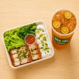 Hình ảnh Combo Văn Phòng: (Bánh Hỏi Heo Quay + Trà Tắc 700ml)