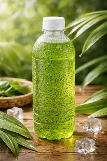 Hình ảnh nước Lá dứa hạt chia không đường (pandan chia seeds drink no sugar)