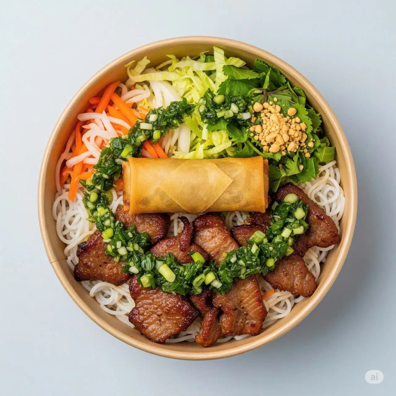 Hình ảnh Bún thịt nướng - chả giò