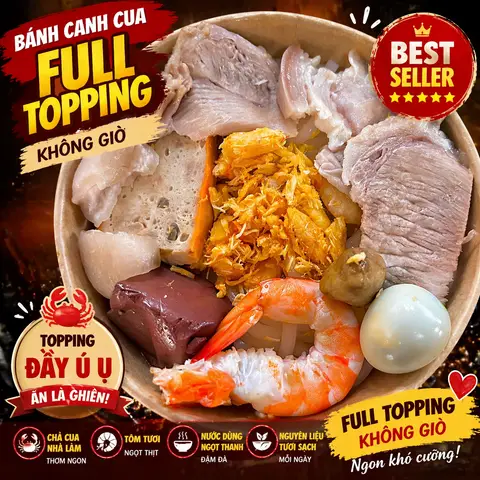 Hình ảnh Bánh Canh Cua Full Topping Không Giò