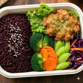 Hình ảnh Cơm gạo lức cá thác lác chiên