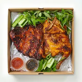 Hình ảnh Gà - sườn nướng đôi