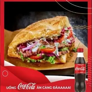 Hình ảnh bánh mì doner + cocacola 