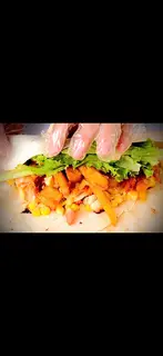 Hình ảnh tacos bò 2 tầng trứng phô mai + coca + khoai tây