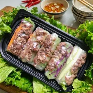 Hình ảnh set 5 cuốn bò xào 